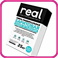 Штукатурка баритовая рентгенозащитная REAL, 25 кг